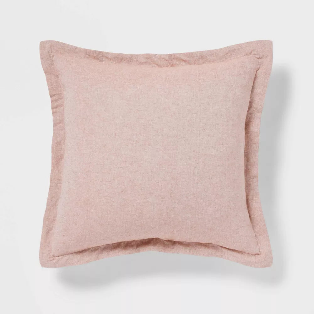 Euro Cotton Linen Blend Chambray Decorative Throw Pillow - Threshold™ Terracotta