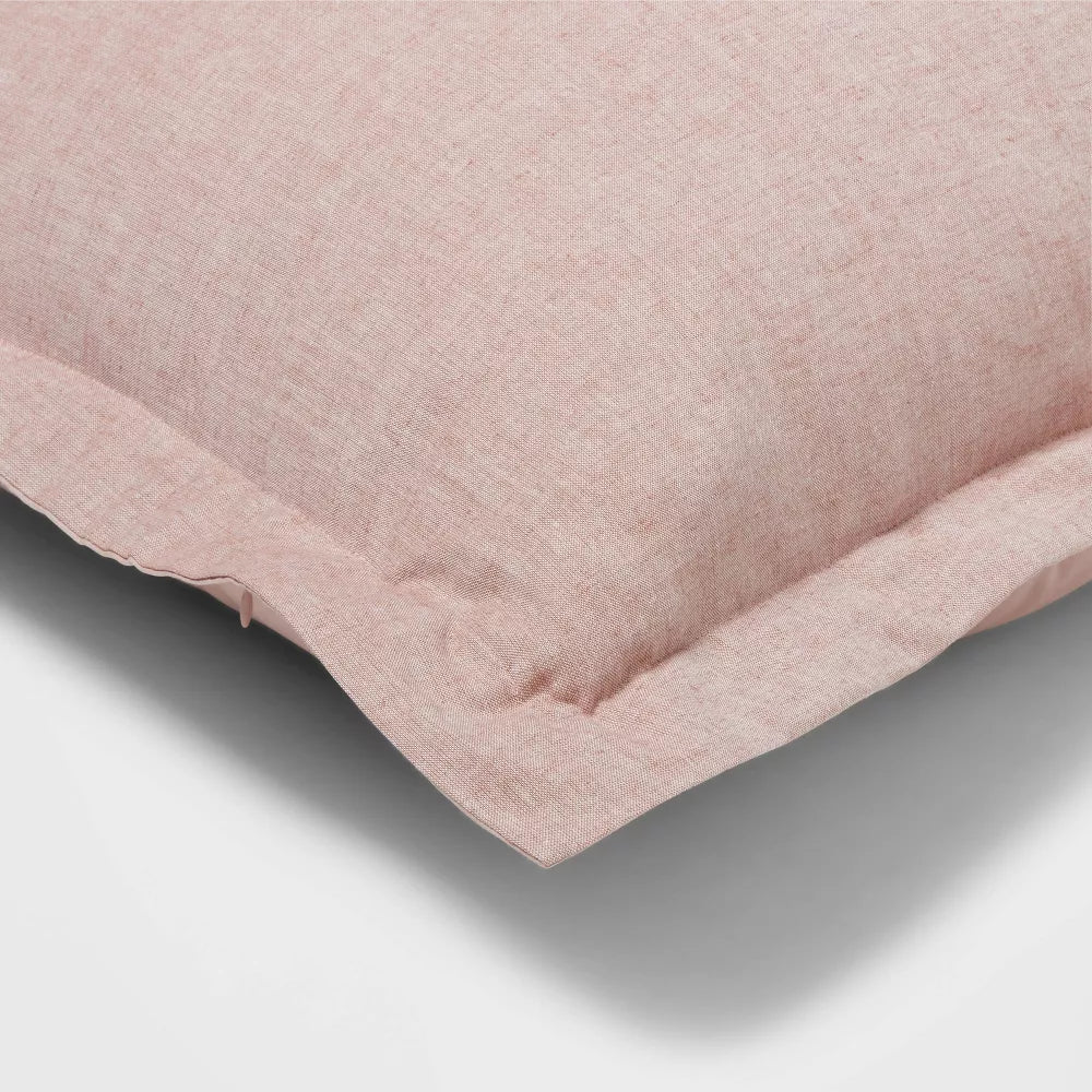 Euro Cotton Linen Blend Chambray Decorative Throw Pillow - Threshold™ Terracotta