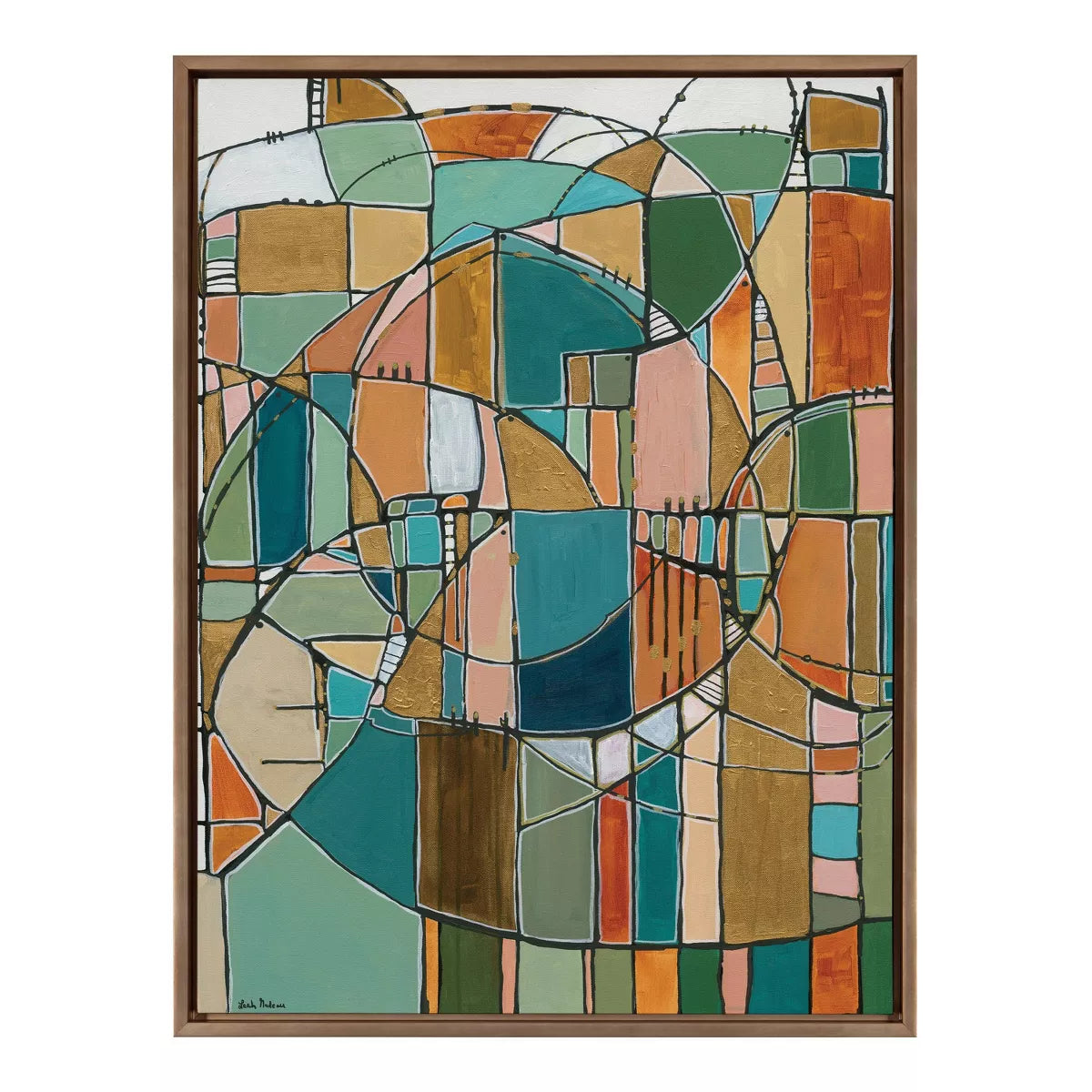 28" x 38" Sylvie Stardust Chords Framed Canvas by Leah Nadeau - Kate & Laurel All Things Decor