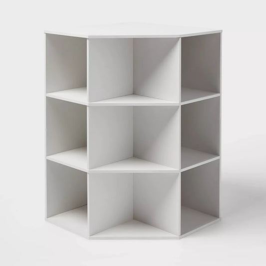 11" 9 Cube Corner Book Shelf White