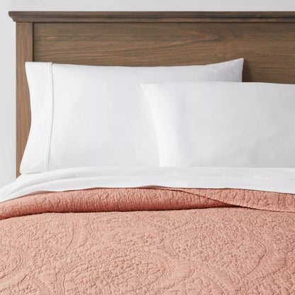 Garment Washed Paisley Stitch Quilt - Threshold™-Full/Queen-Terracotta/Bronze