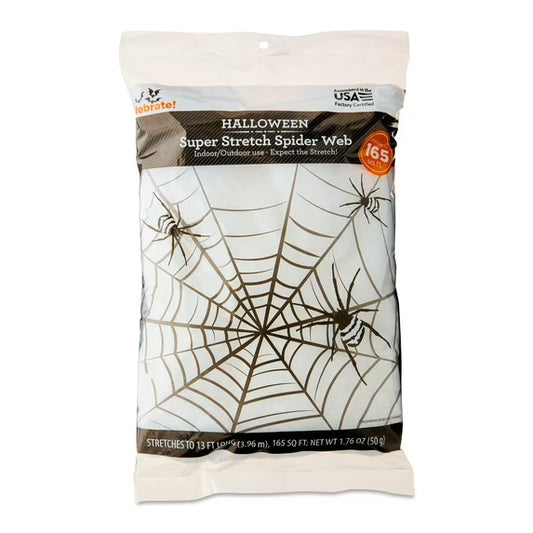 Super Stretch Spider Web Decoration, White, 13', Halloween by Way To Celebrate