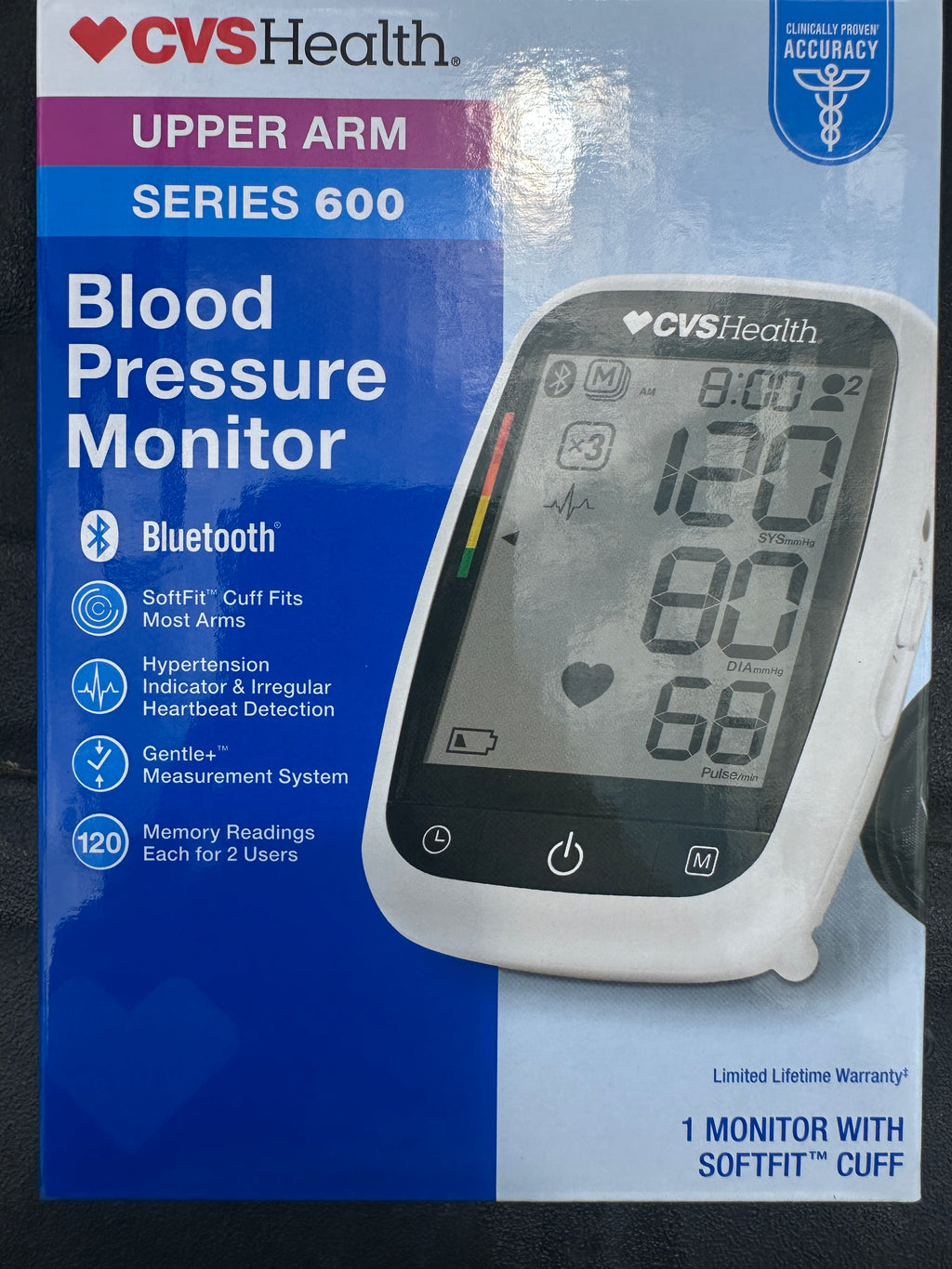 CVS Health Series 600 Upper Arm Blood Pressure Monitor Bluetooth BP3KR1-4BCVS
