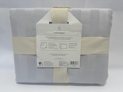 Threshold Stripe Damask Sateen Duvet Cover Set