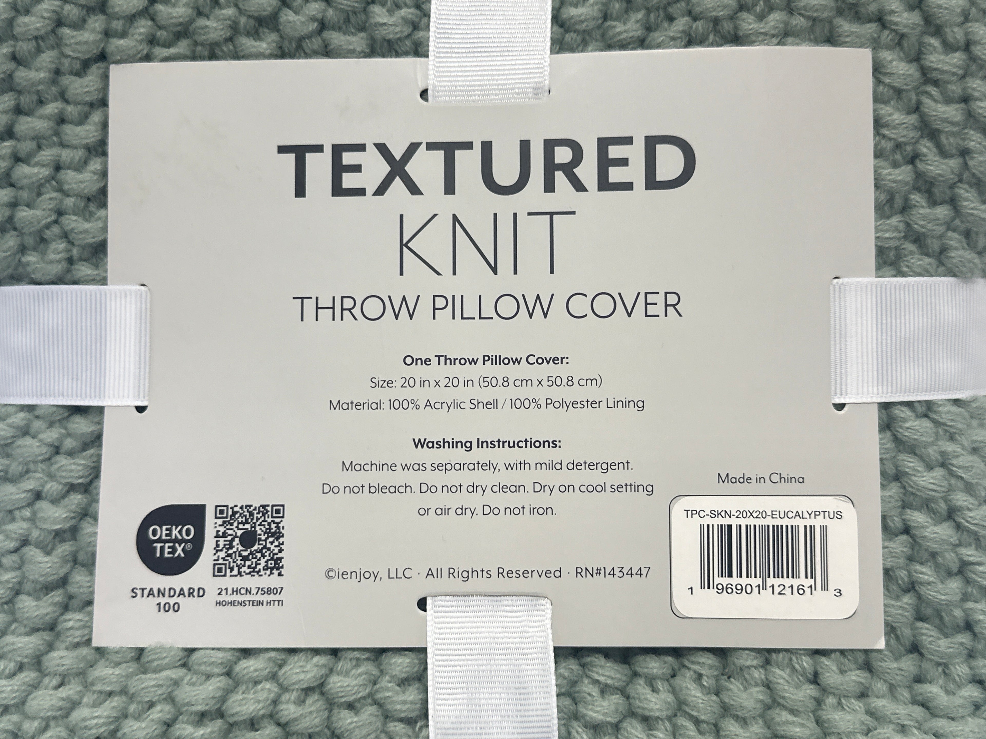 Ienjoy Textured Knit Throw Pillow Cover 20in x 20in