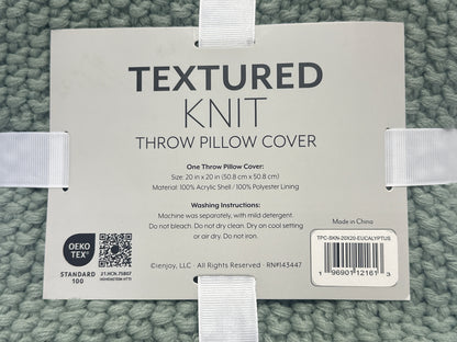 Ienjoy Textured Knit Throw Pillow Cover 20in x 20in