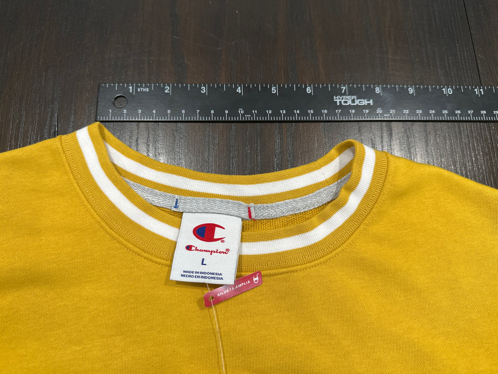 Champion Men's University Small Script Sweatshirt - Lemon Curry