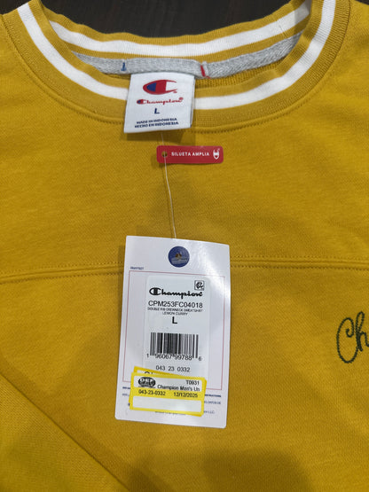 Champion Men's University Small Script Sweatshirt - Lemon Curry