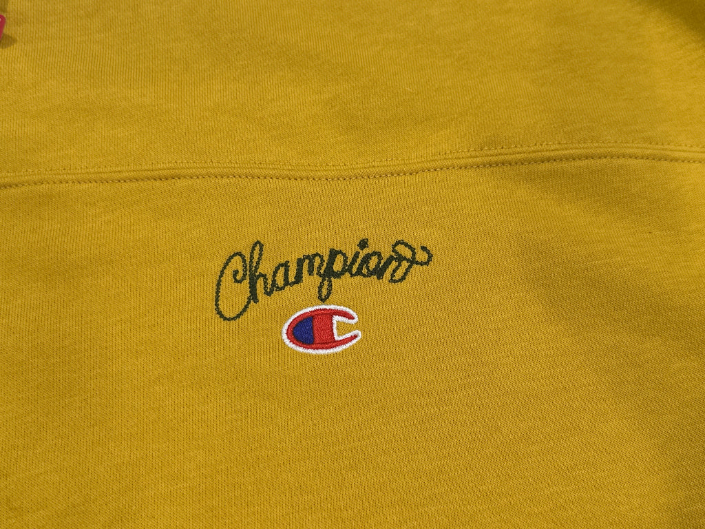 Champion Men's University Small Script Sweatshirt - Lemon Curry
