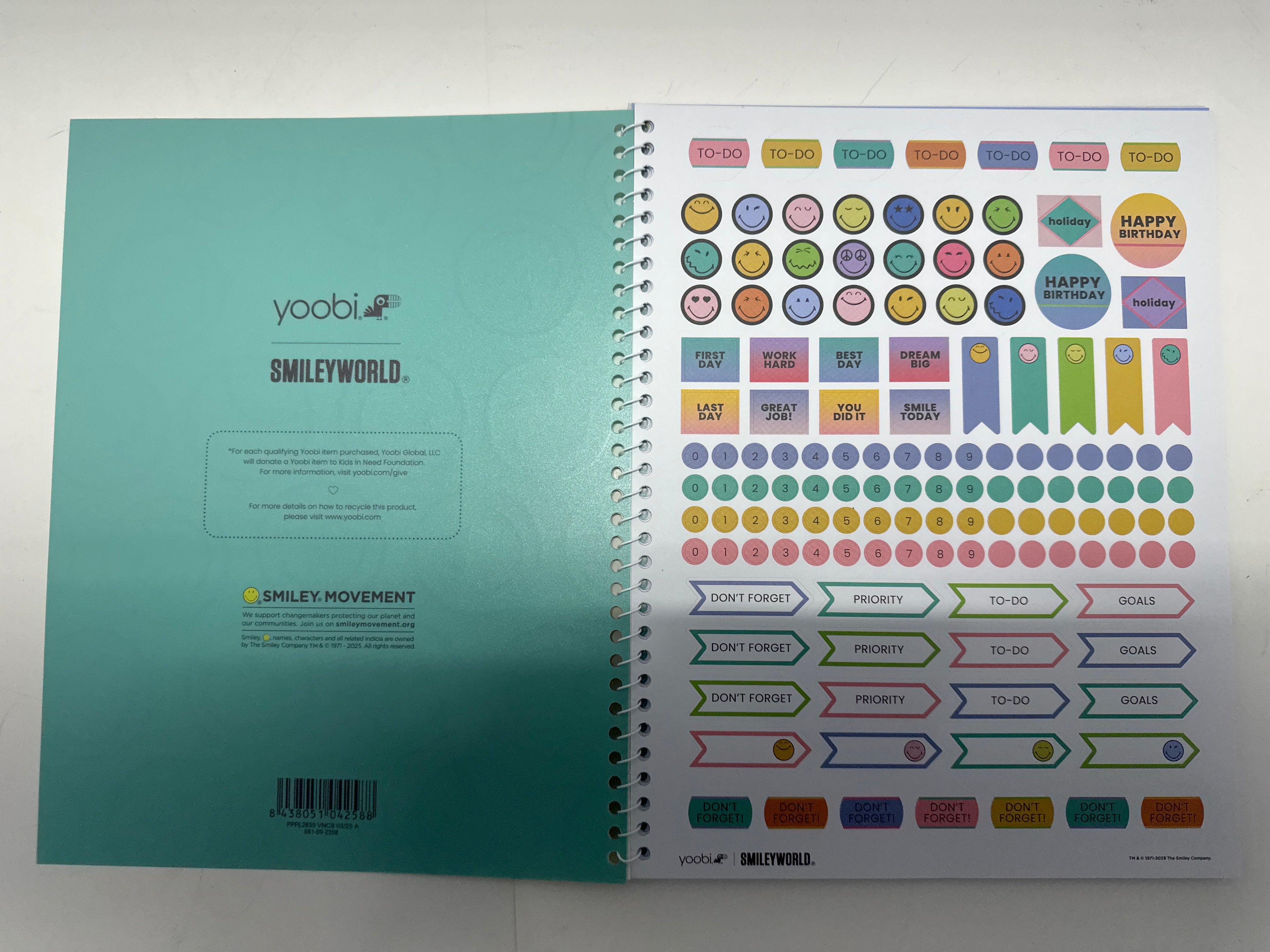 Lot of 9 Yoobi SmileyWorld 2025-2026 Monthly Planner 8.5x11 Expired New