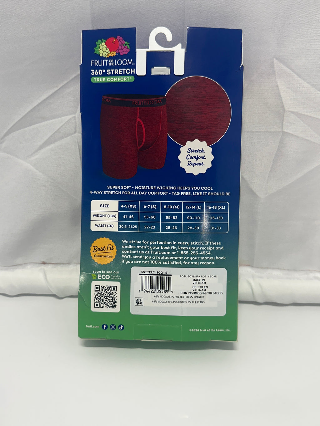 Fruit of the Loom Boys 360° Stretch True Comfort Boxer Briefs (5-Pack)