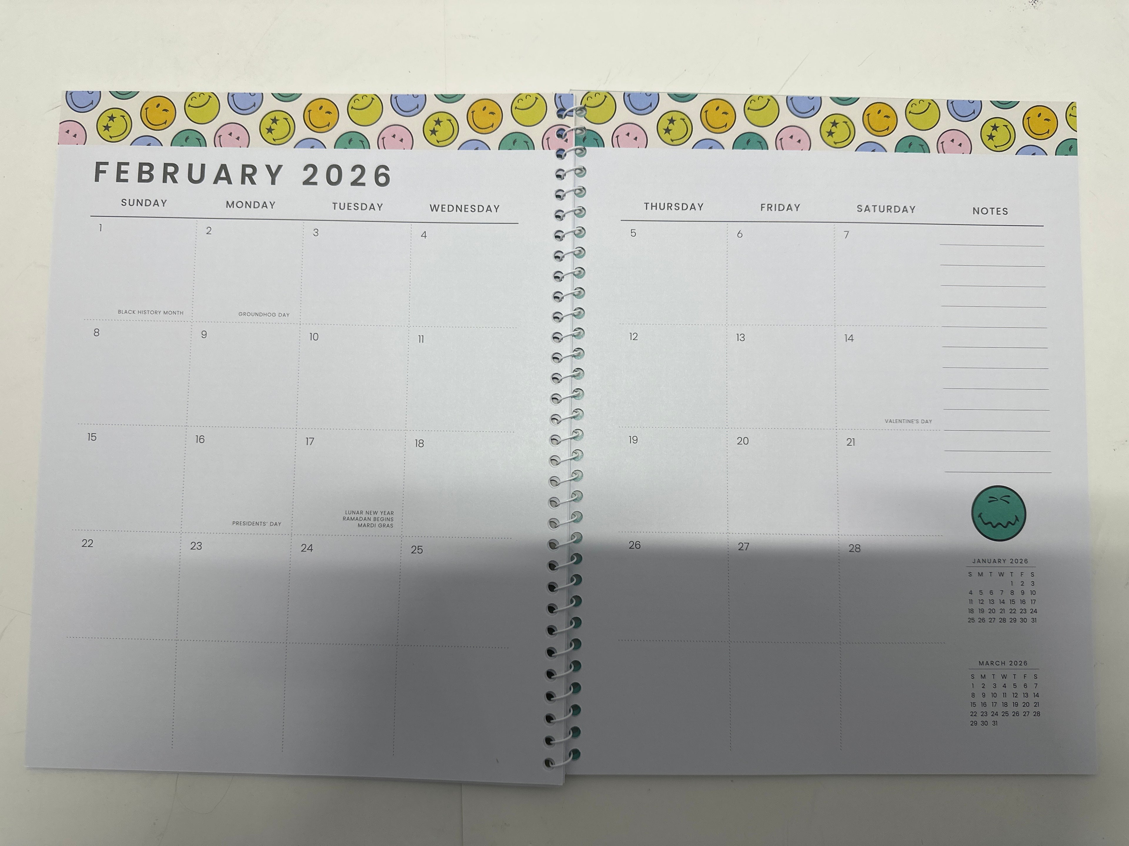 Lot of 9 Yoobi SmileyWorld 2025-2026 Monthly Planner 8.5x11 Expired New