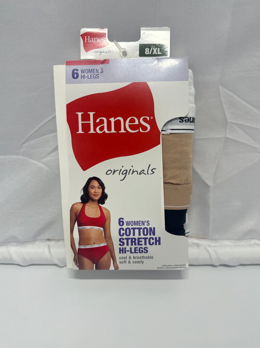 Hanes Originals Women’s Cotton Stretch Hi-Leg Underwear (6-Pack)