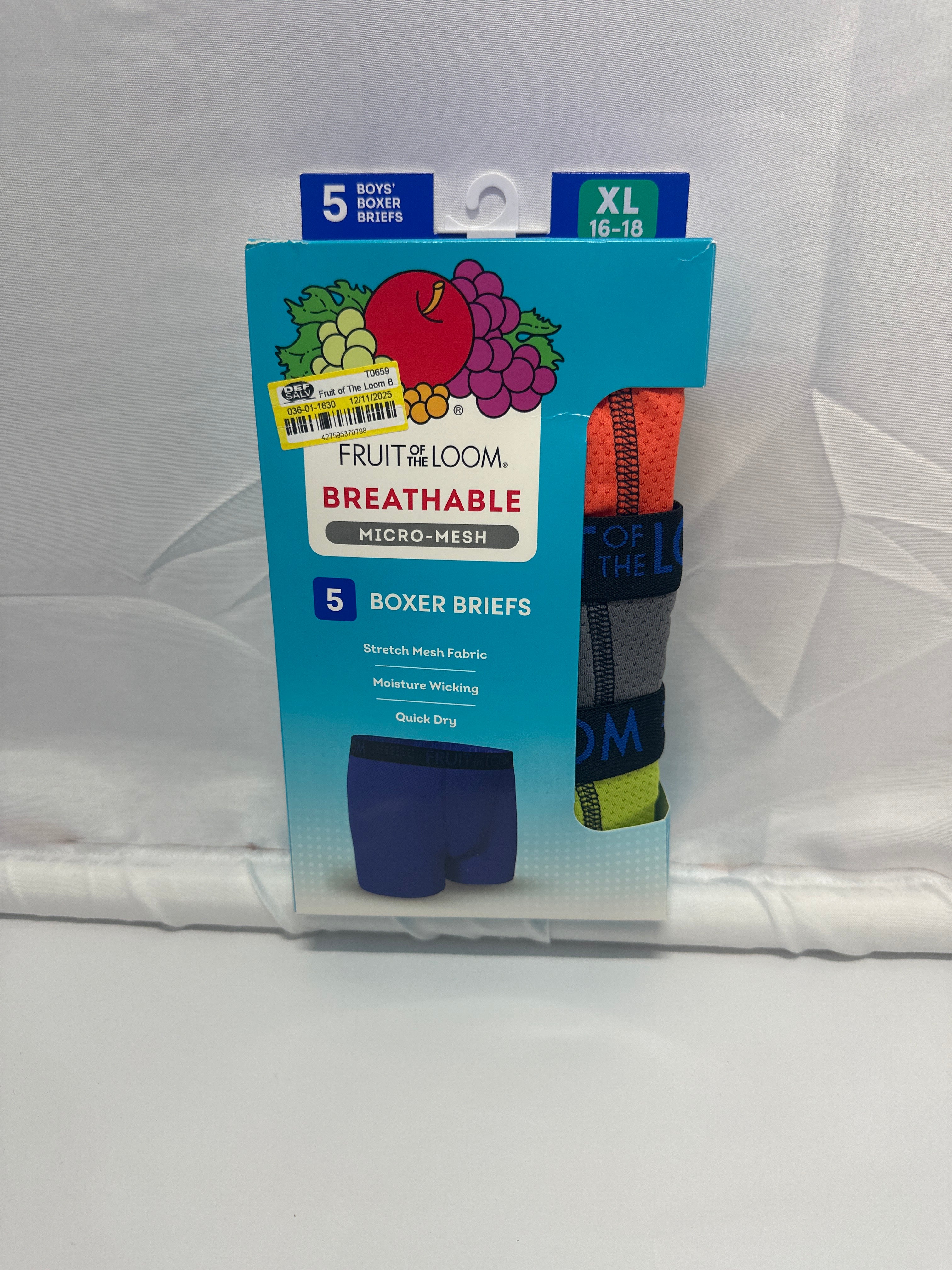 Fruit of the Loom Boys Breathable Micro-Mesh Boxer Briefs (5-Pack)