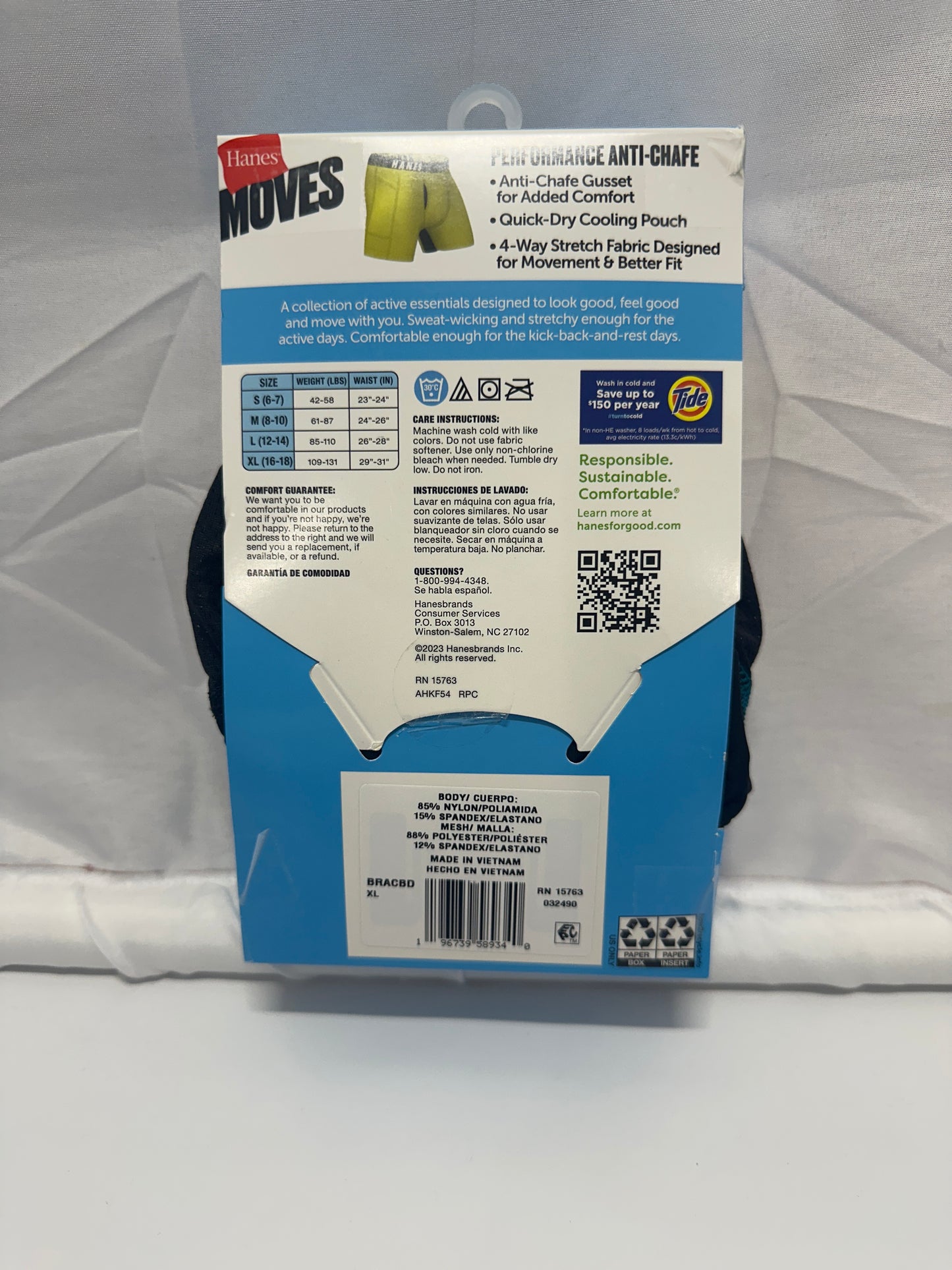 Hanes Moves Boys Performance Anti-Chafe Tagless Boxer Briefs (5-Pack)