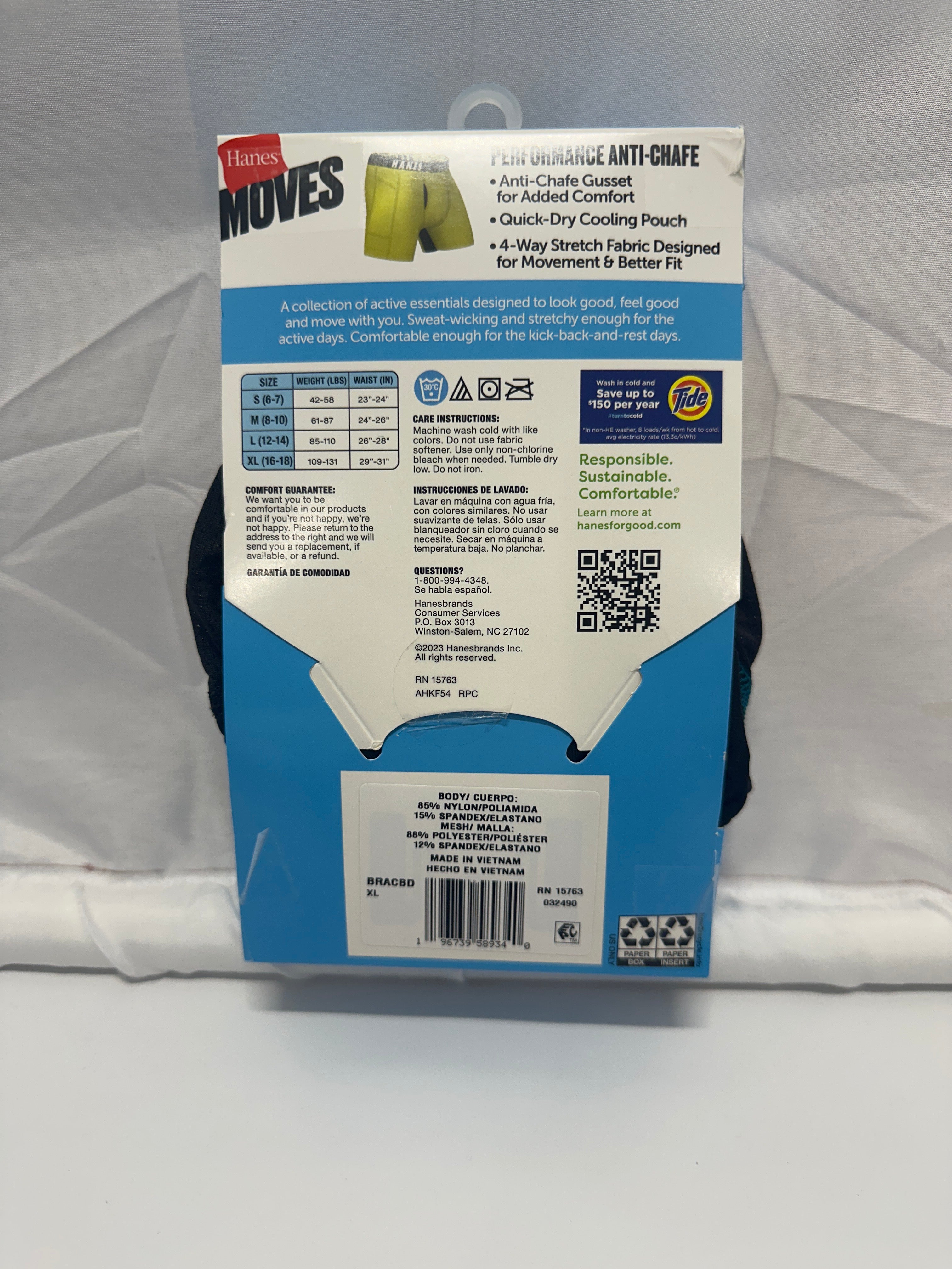 Hanes Moves Boys Performance Anti-Chafe Tagless Boxer Briefs (5-Pack)