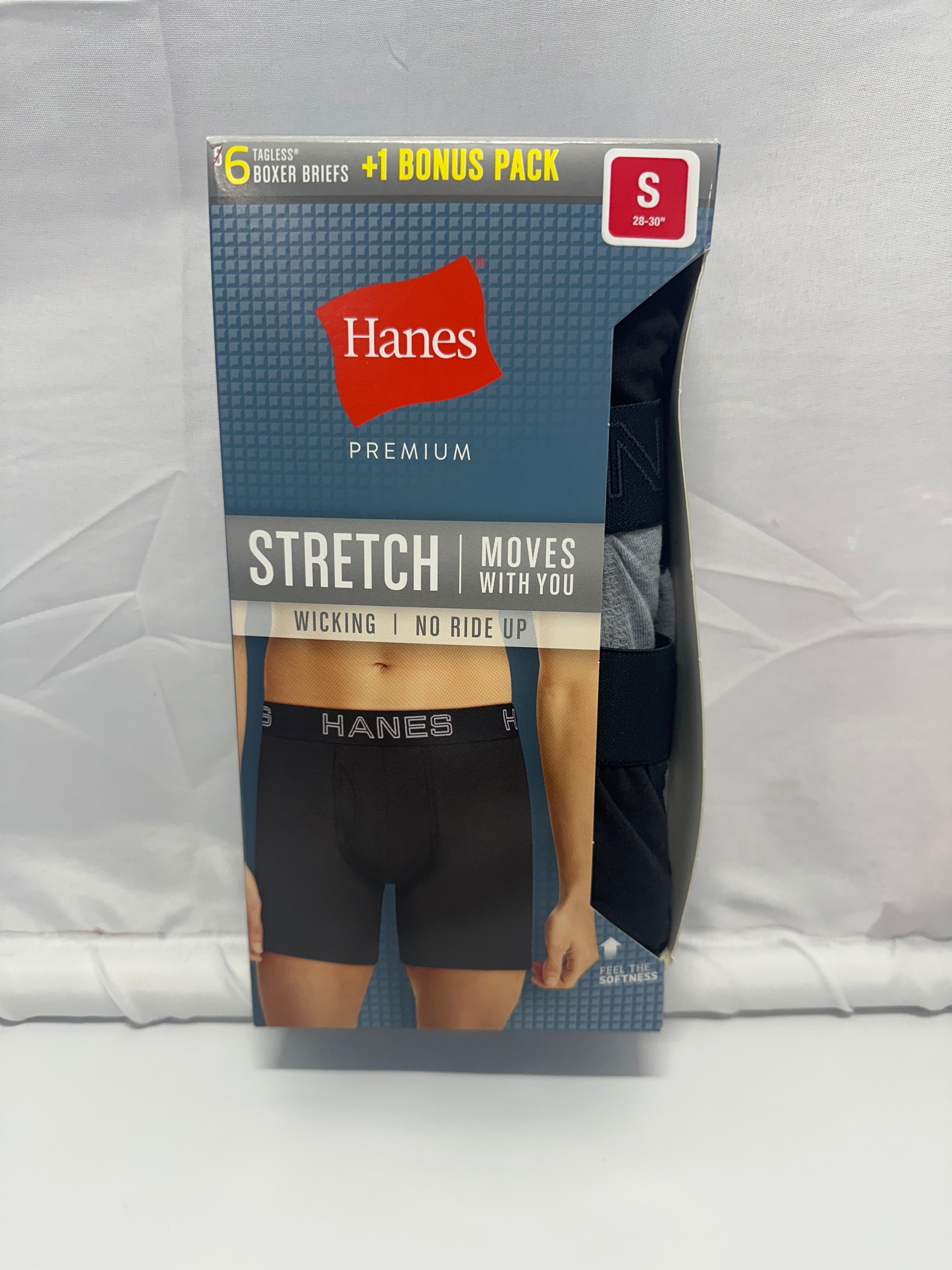 Hanes Premium Cotton Stretch Tagless Boxer Briefs Value Pack