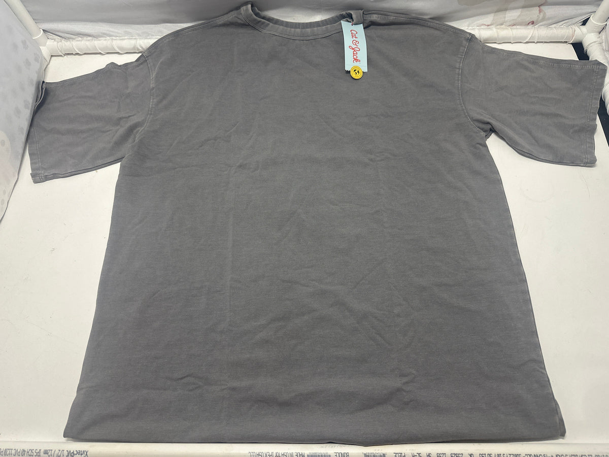 Cat & Jack boys charcoal oversized heavyweight T-shirt XXL 16/18 Husky front view