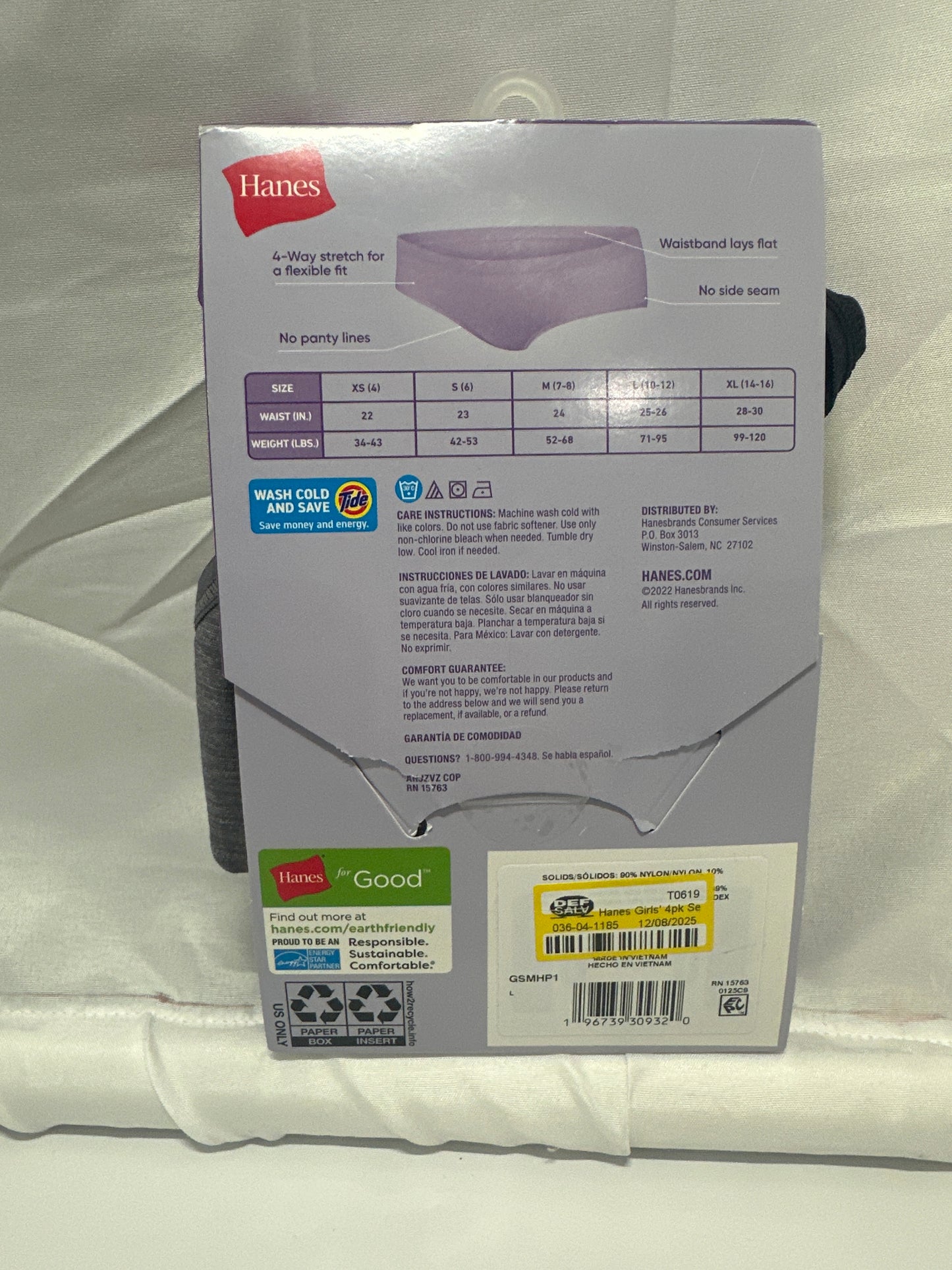 Hanes Girls Seamless Comfort Hipsters – 4-Pack