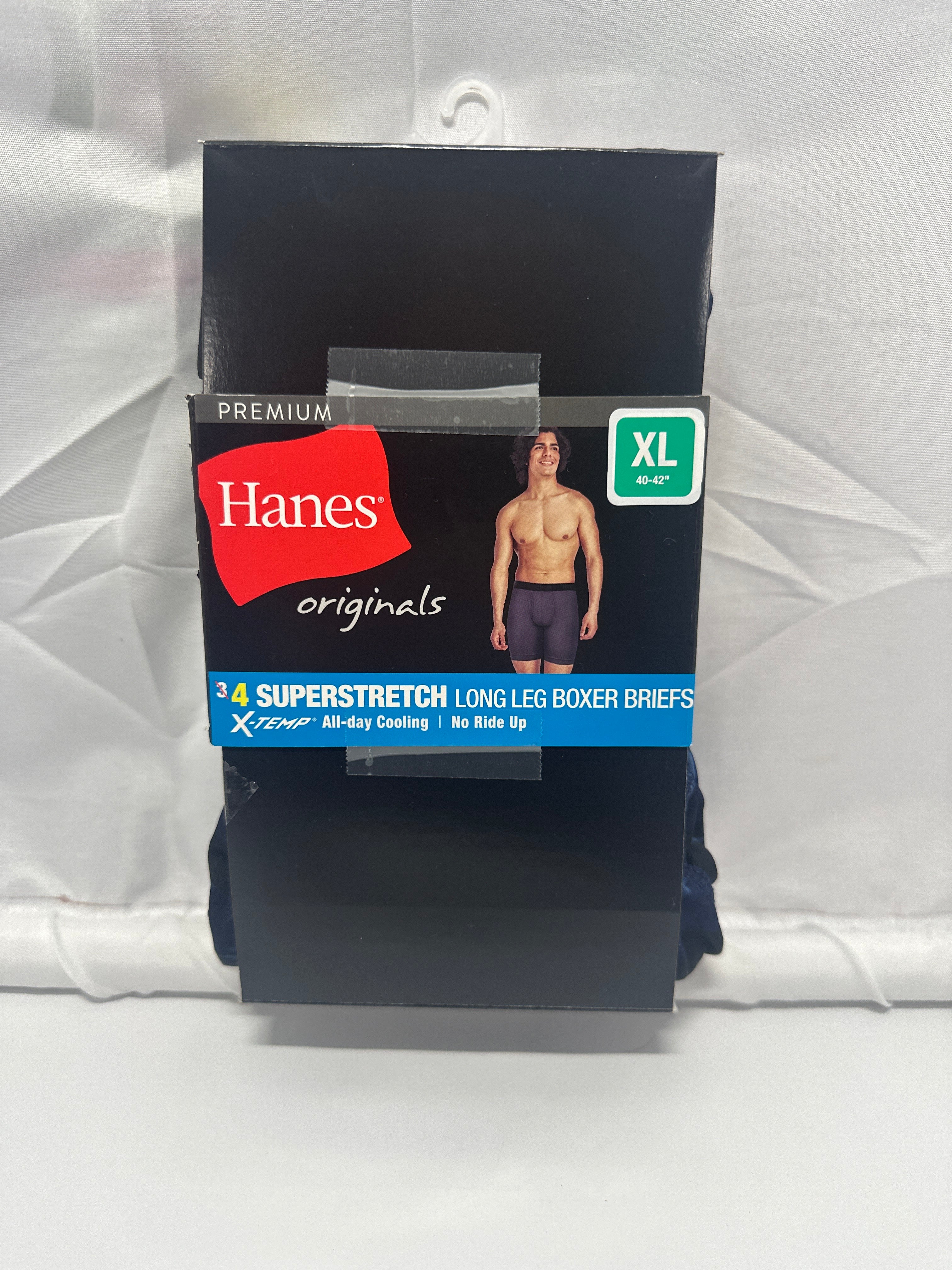 Hanes Originals Premium Superstretch Long Leg Boxer Briefs (4-Pack)