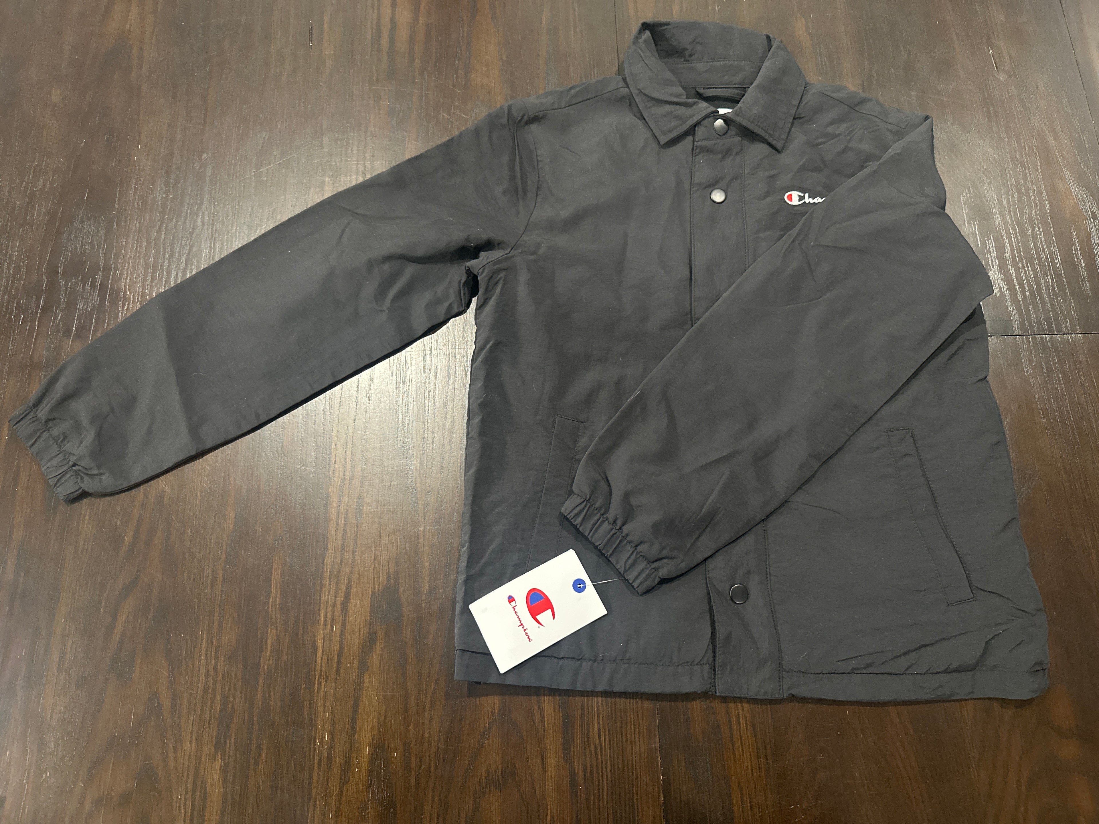 Champion Boys Snap Button Coach Jacket – Black