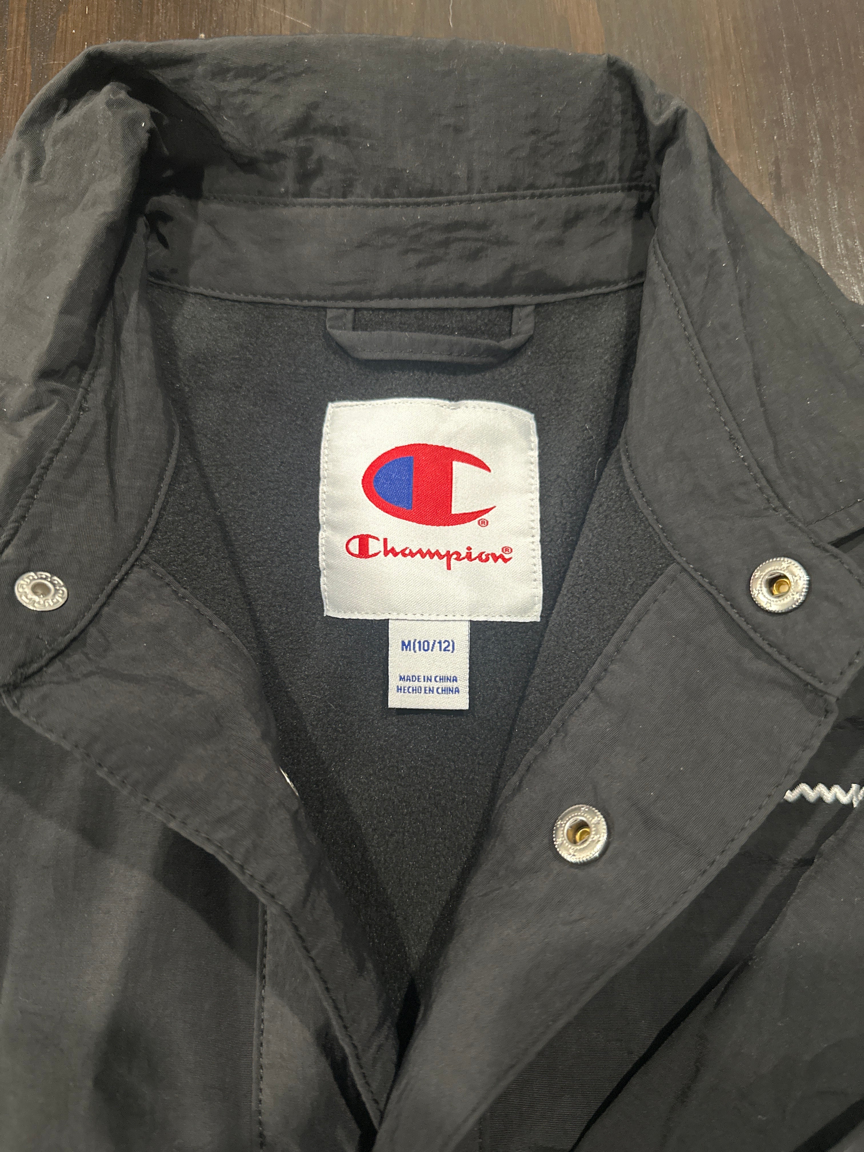 Champion Boys Snap Button Coach Jacket – Black