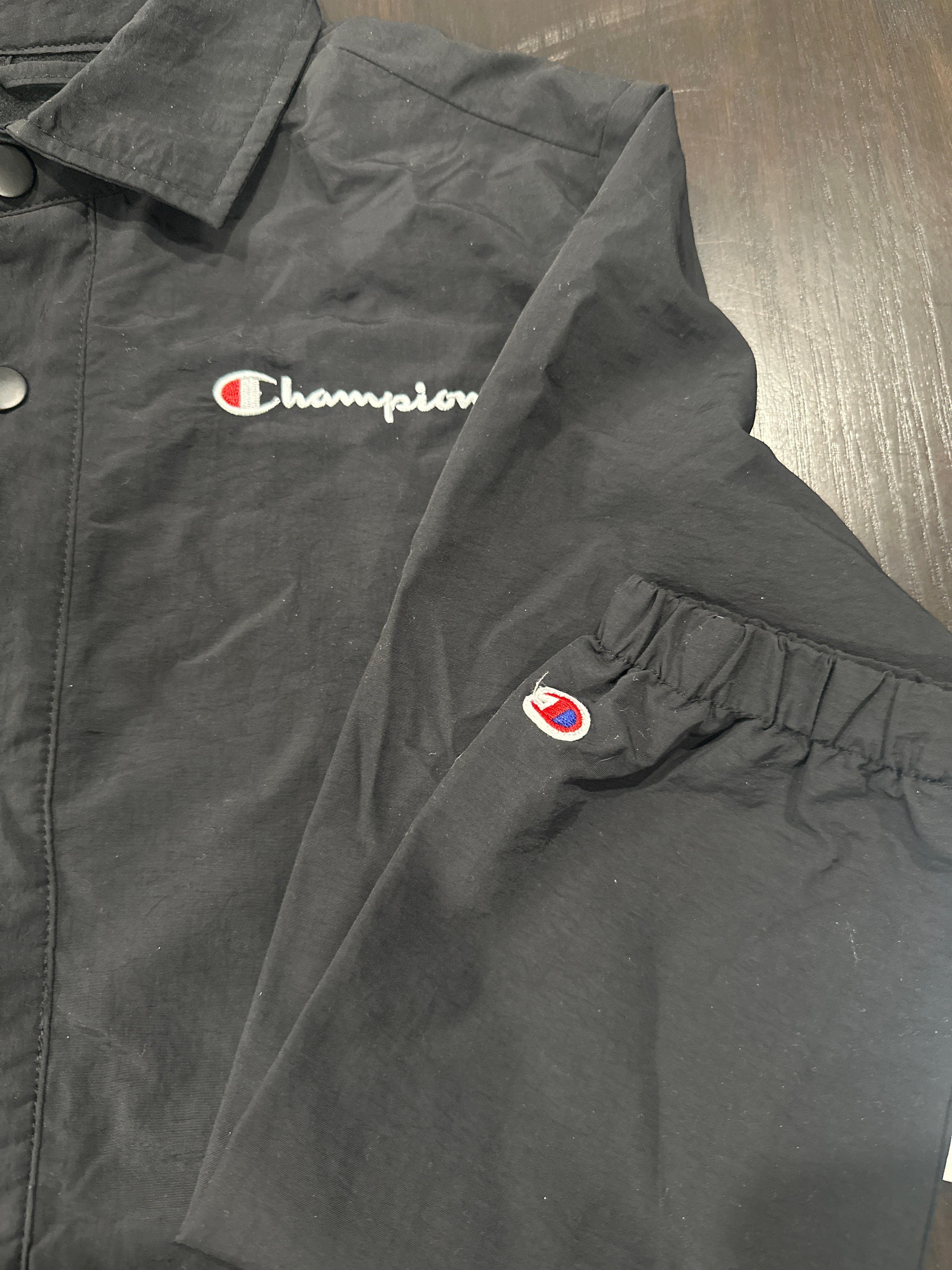 Champion Boys Snap Button Coach Jacket – Black