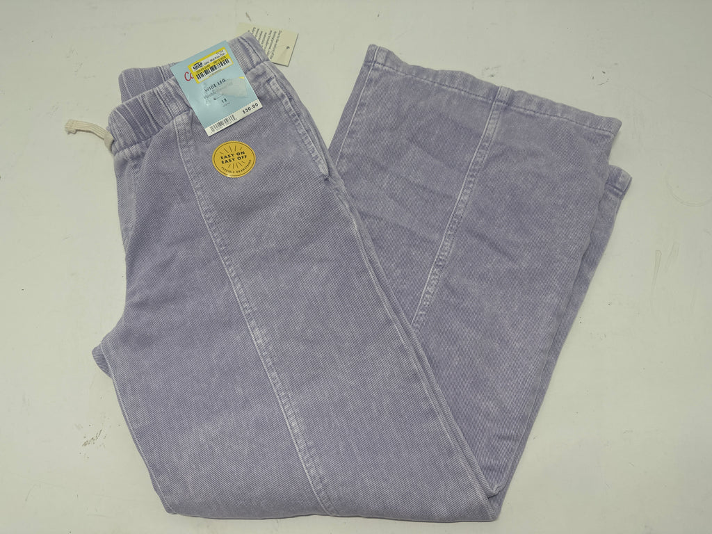 Cat & Jack Purple Wide Leg Pull On Pants Girls Size 12