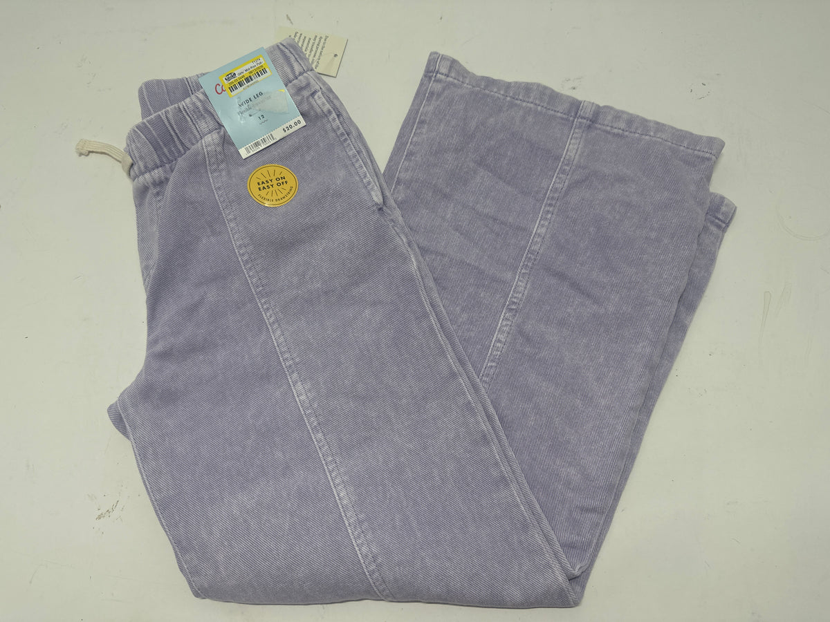 Cat & Jack Purple Wide Leg Pull On Pants Girls Size 12