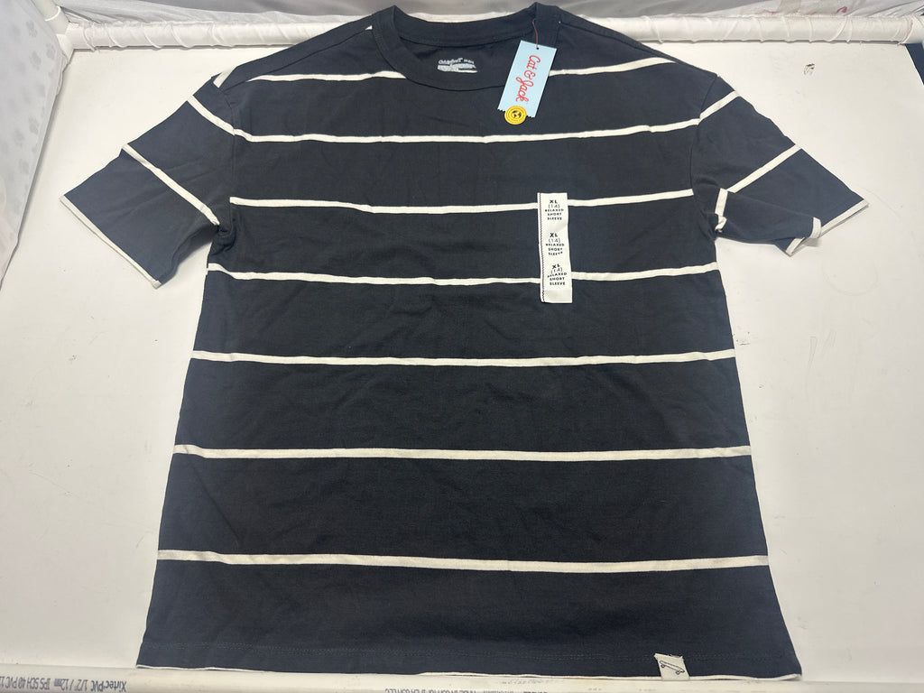 Cat & Jack Charcoal Gray Relaxed Striped T Shirt Size XL (14) - photo 1