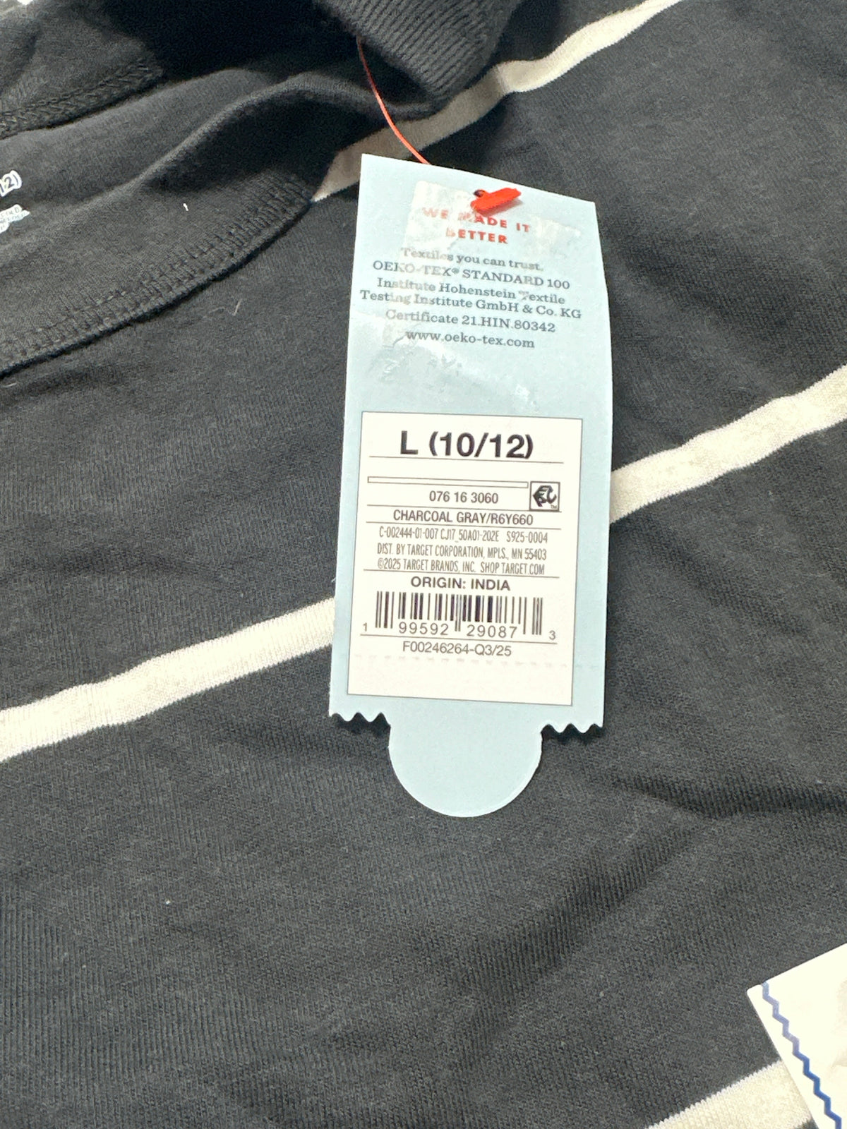 Cat & Jack Charcoal Gray Relaxed Striped T Shirt Size L (10-12) - photo 6