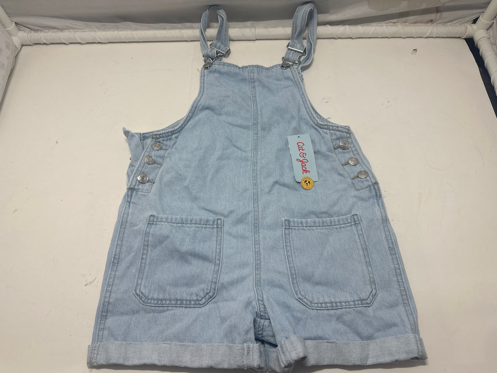 Cat & Jack Girls Light Wash Denim Shortall Size L 10 12