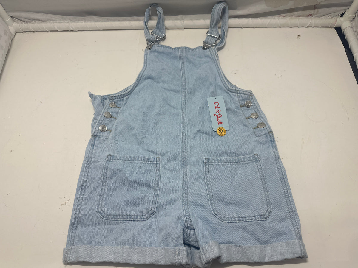Cat & Jack Girls Light Wash Denim Shortall Size L 10 12