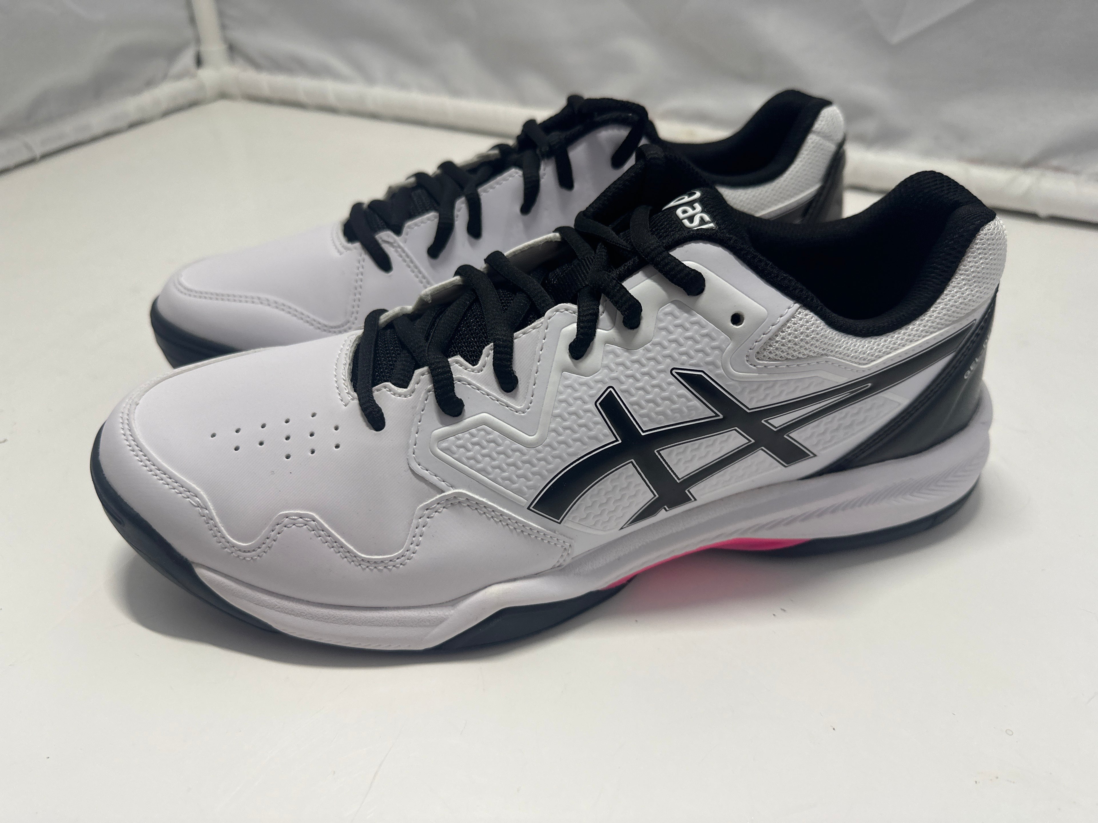 ASICS GEL-DEDICATE 7 Men's Tennis Shoes White Black Hot Pink Size 11