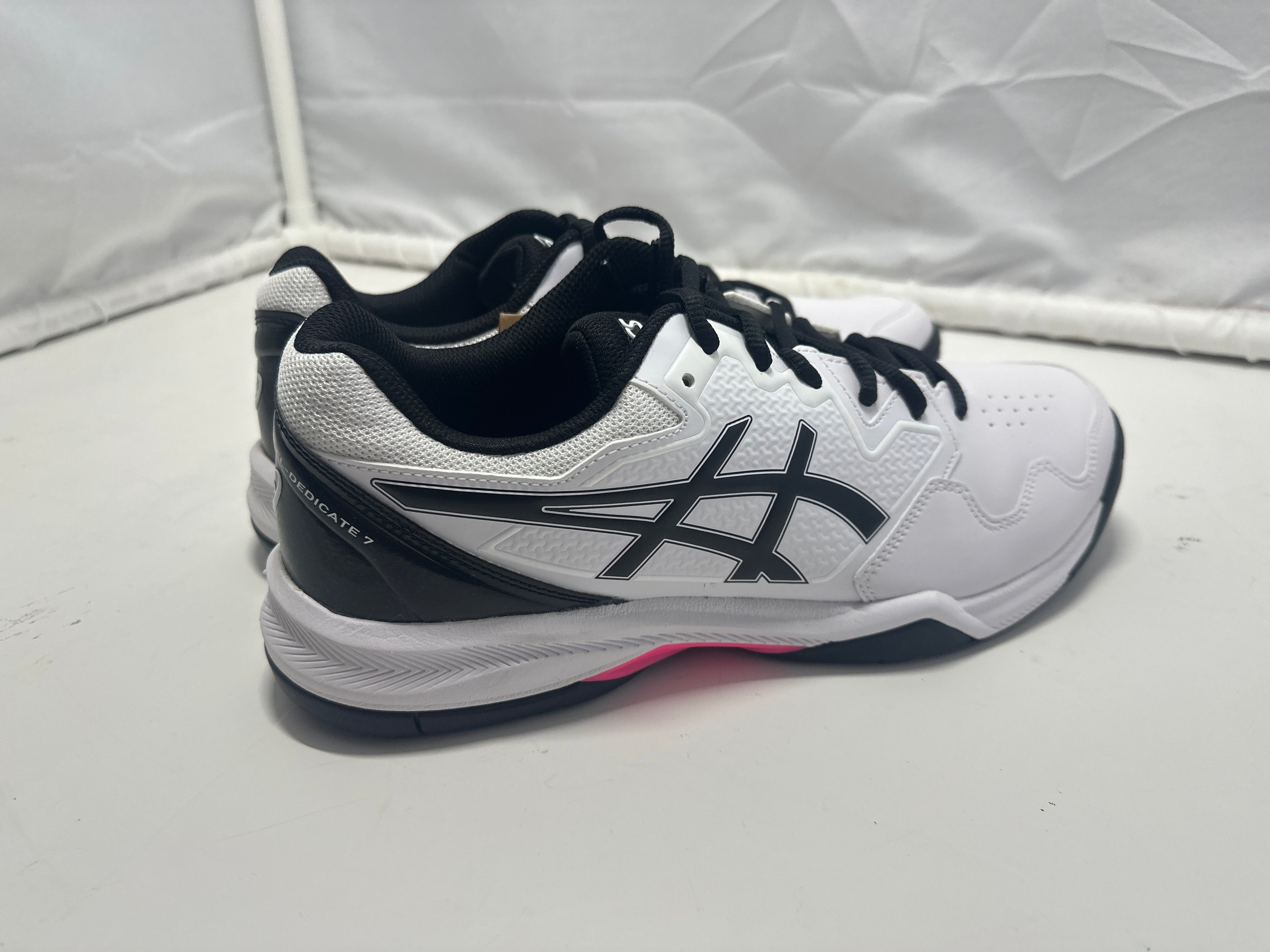 ASICS GEL-DEDICATE 7 Men's Tennis Shoes White Black Hot Pink Size 11