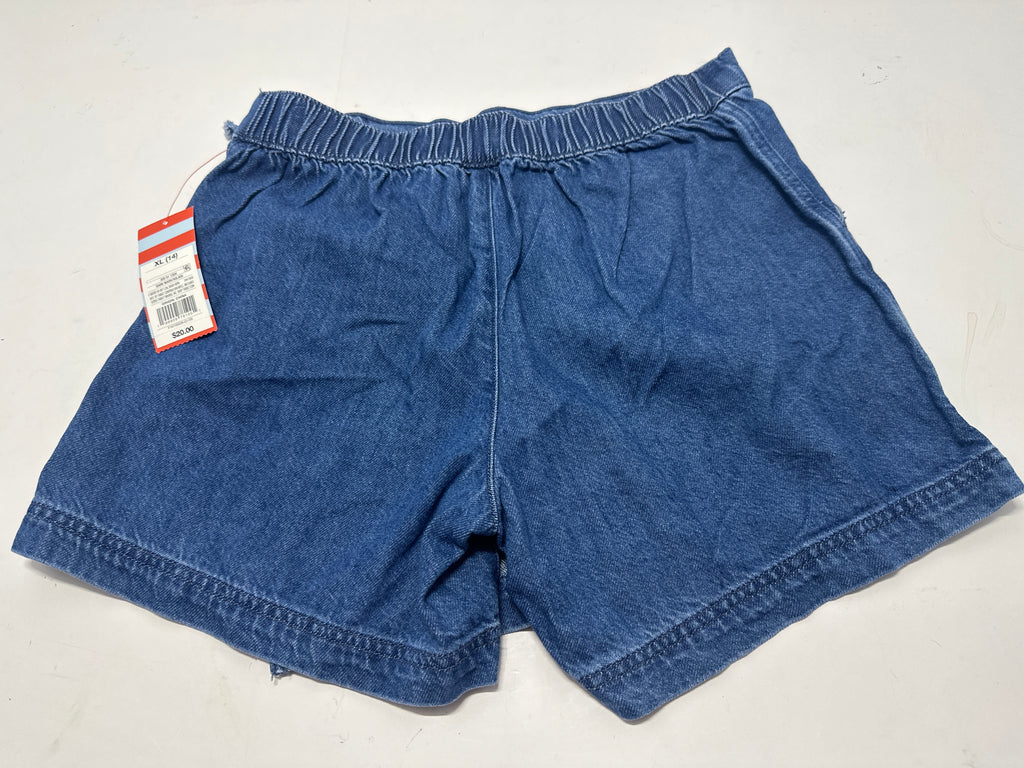 Cat & Jack Dark Wash Pull On Denim Shorts Girls Size XL 14