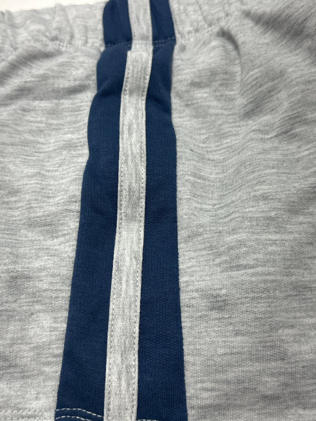 Art Class girls gray French terry pajama shorts with navy side stripes, size L 10/12