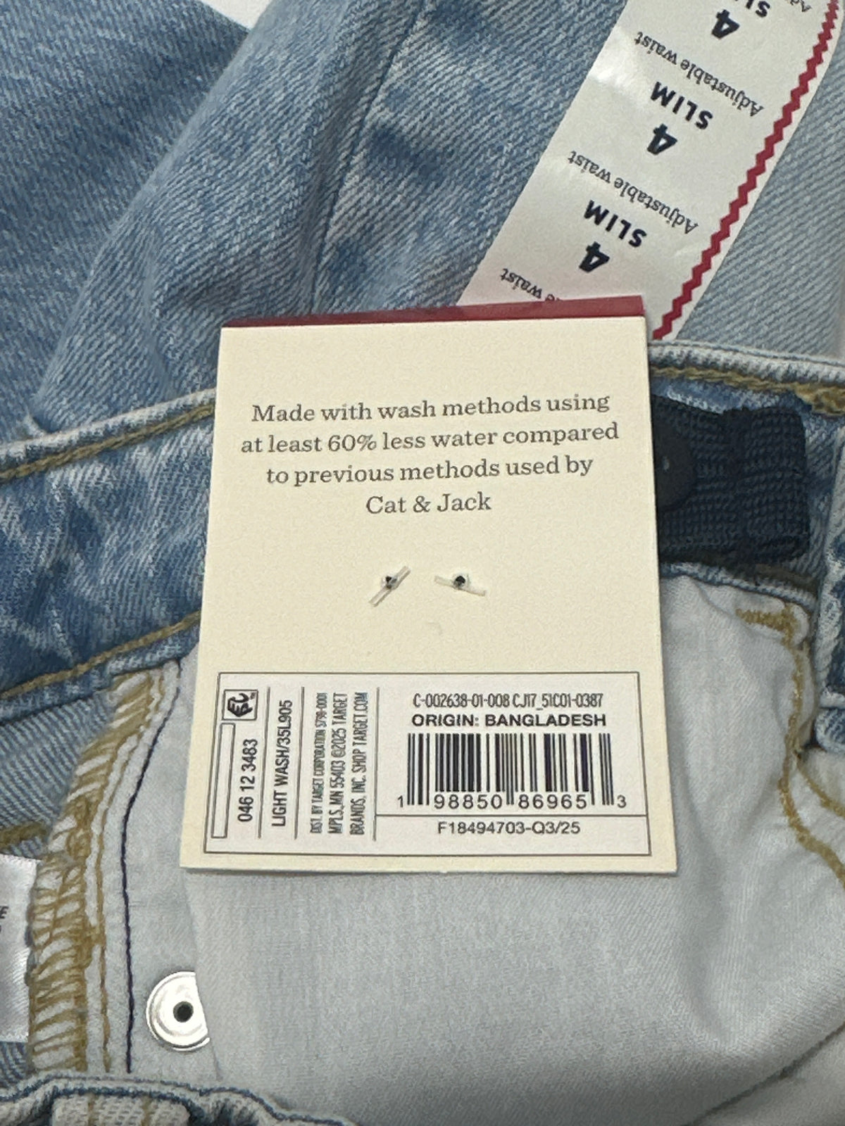 Cat & Jack boys slim-fit super-stretch jeans size 4 light wash