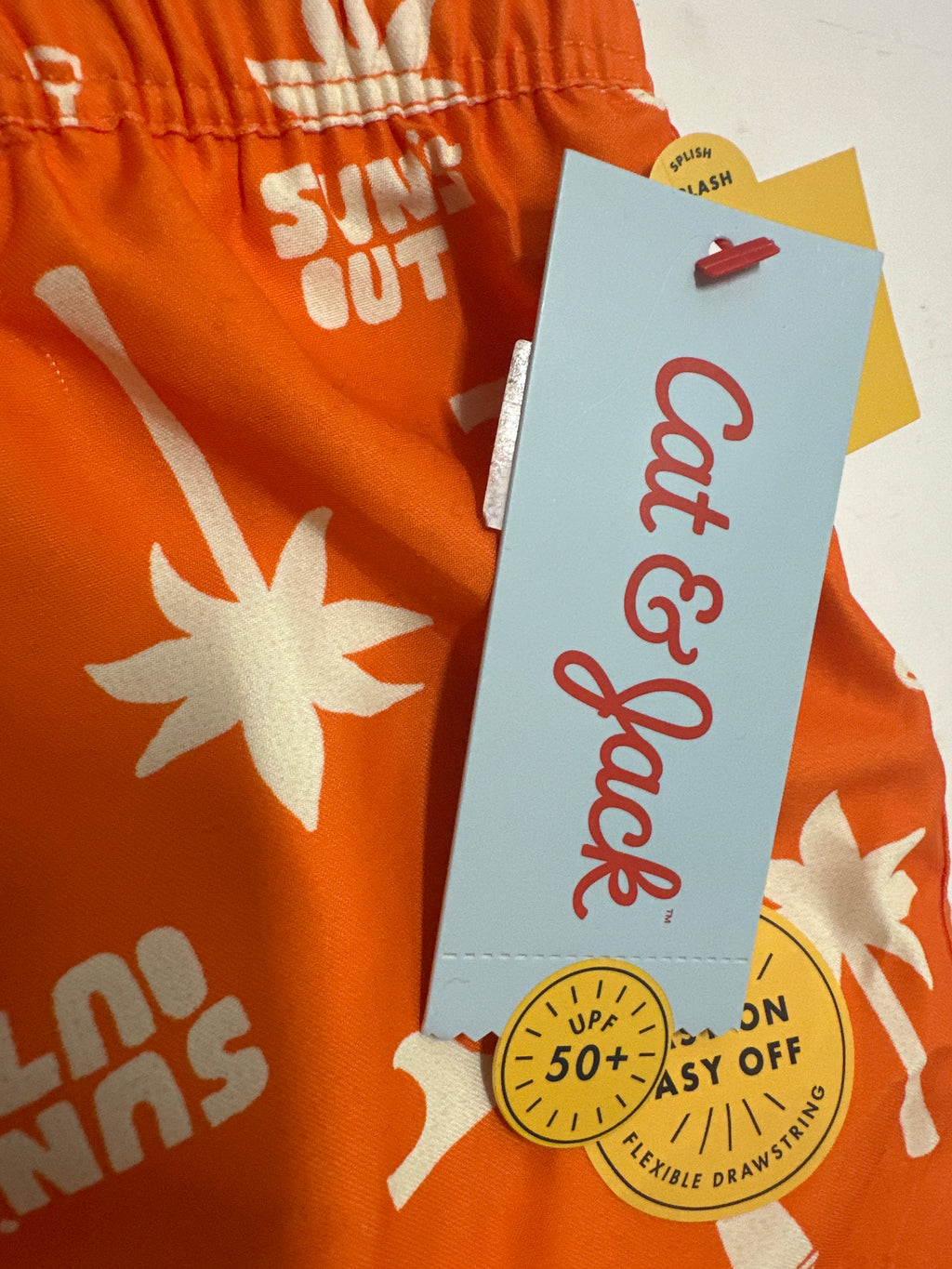 Cat & Jack Orange Suns Out Swim Trunks Size 2T