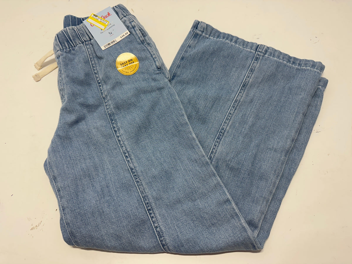 Cat & Jack Girls Light Wash Pull On Wide Leg Jeans Size 10
