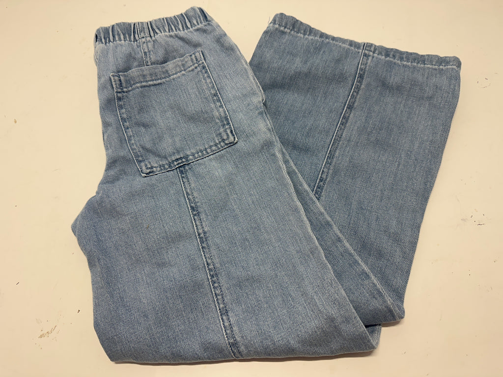 Cat & Jack Girls Light Wash Pull On Wide Leg Jeans Size 10