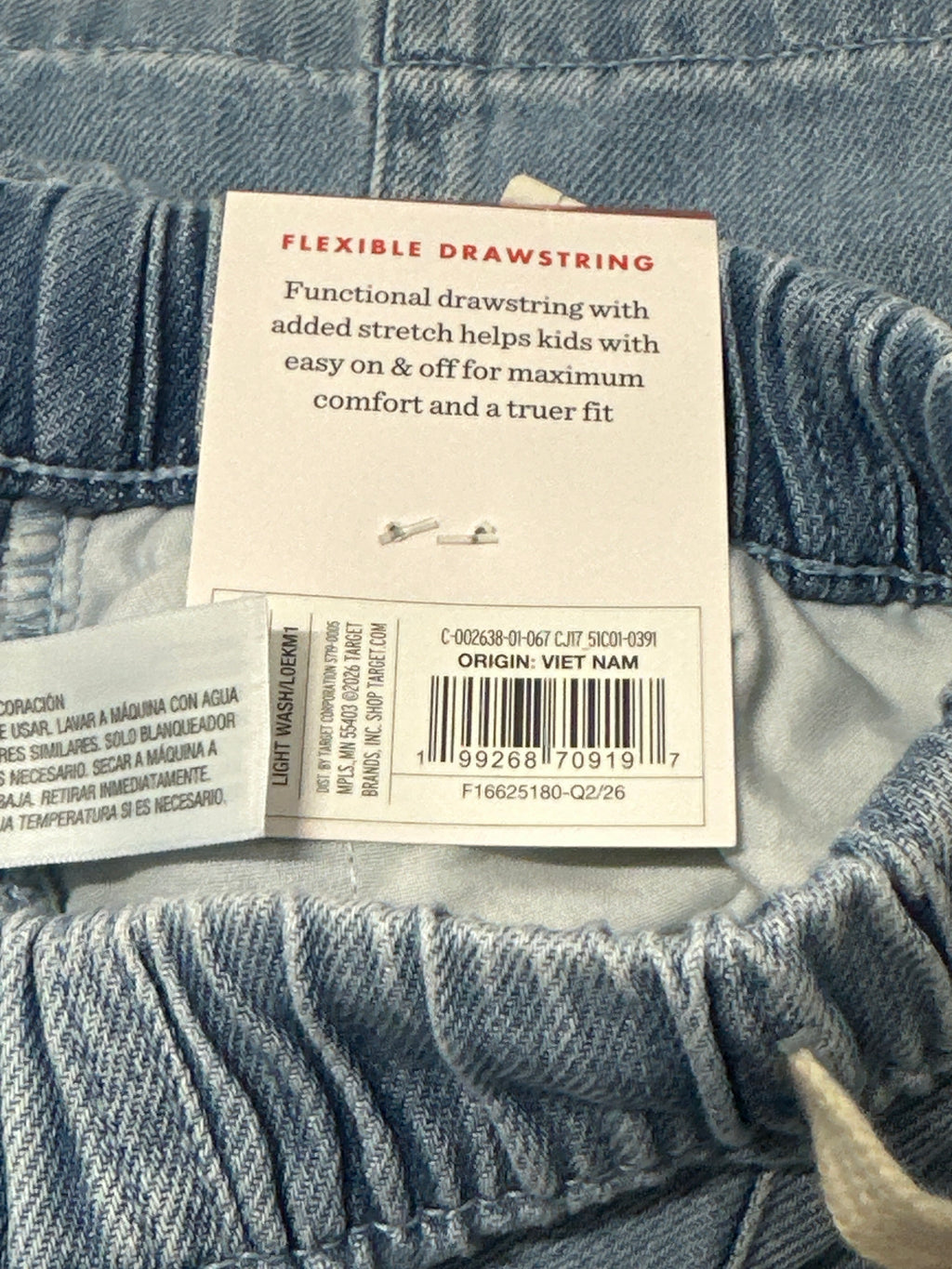 Cat & Jack Girls Light Wash Pull On Wide Leg Jeans Size 10