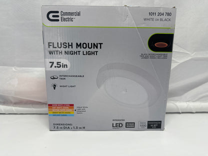 Commercial Electric 7.5 Twist Lift Flush Mount LED Ceiling Light with Night Light