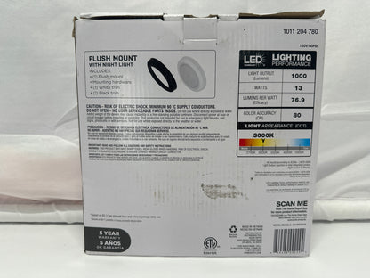 Commercial Electric 7.5 Twist Lift Flush Mount LED Ceiling Light with Night Light