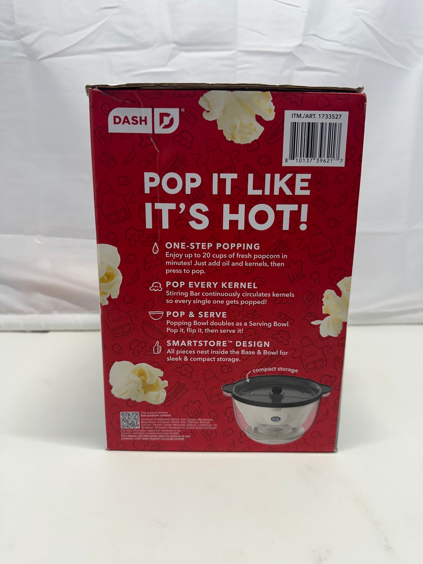 Dash SmartStore™ Stirring Popcorn Maker – 20 Cup Capacity