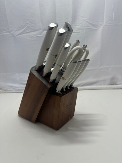 Cangshan Knife Block Set with White Handles 12 Pc