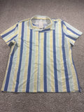 All in Motion Blue Mint Yellow Striped Seersucker Button Up Shirt Size XL