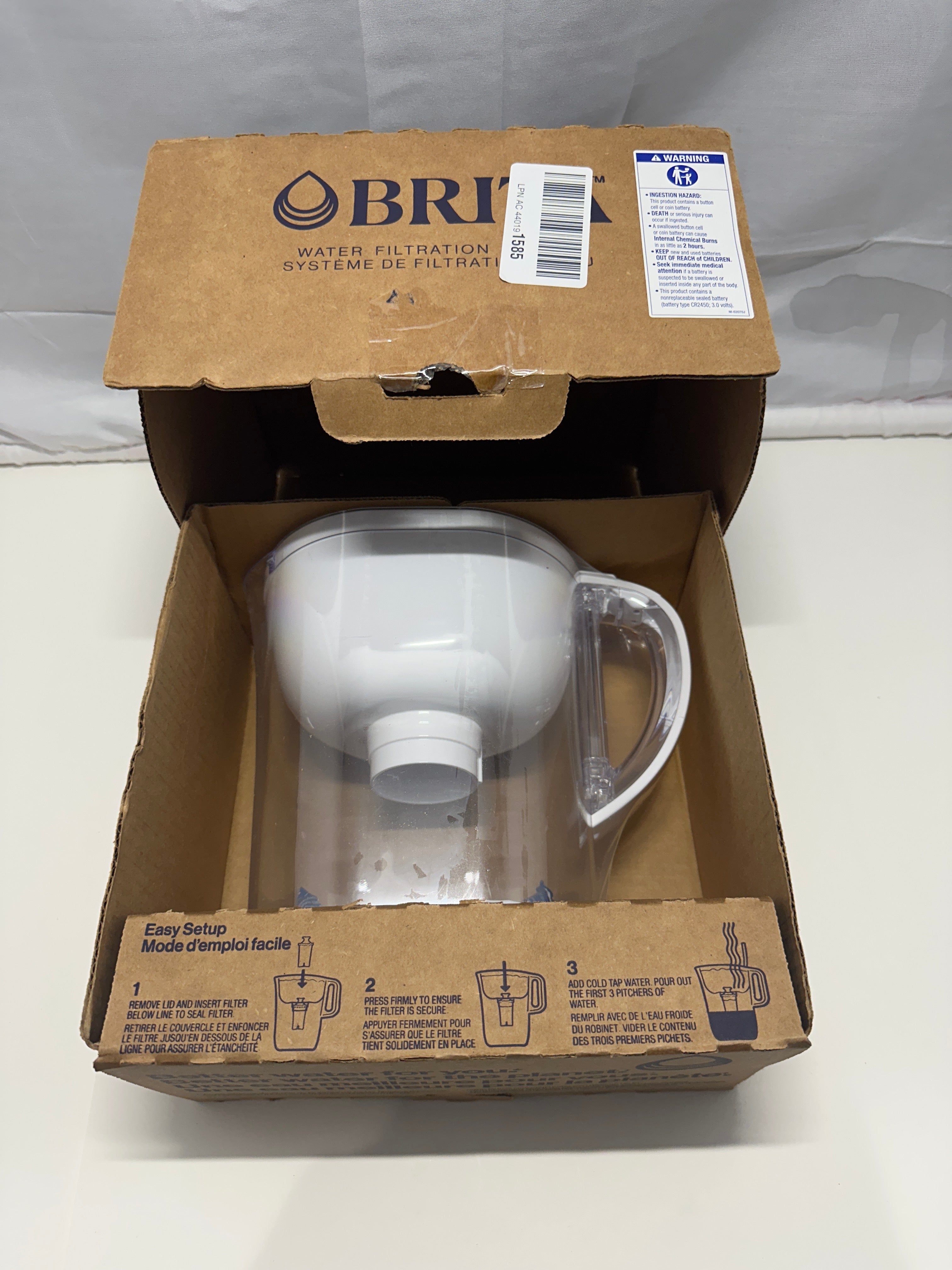 BRITA Water Filter Pitcher – White 10-Cup with Elite Filter