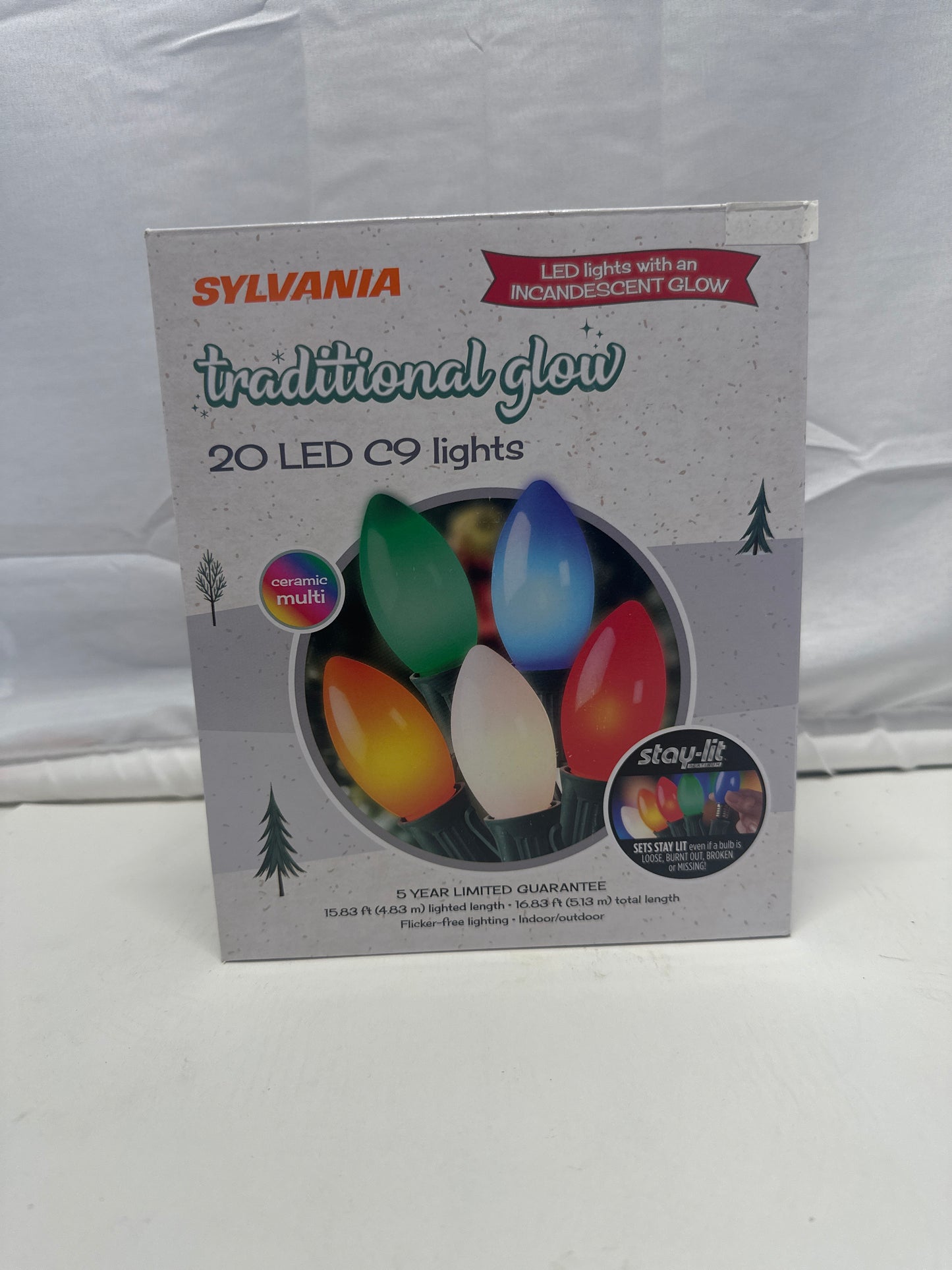 SYLVANIA Traditional Glow 20-Count LED C9 Christmas Lights (Multi-Color)