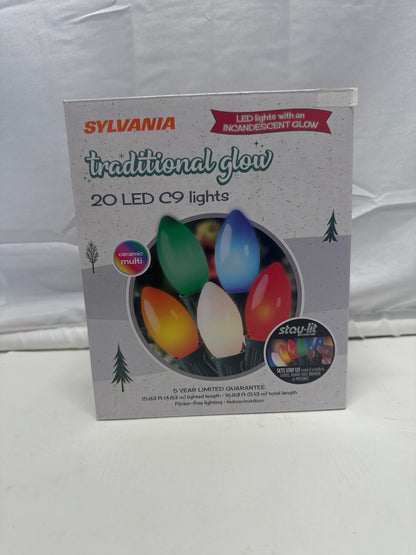 SYLVANIA Traditional Glow 20-Count LED C9 Christmas Lights (Multi-Color)